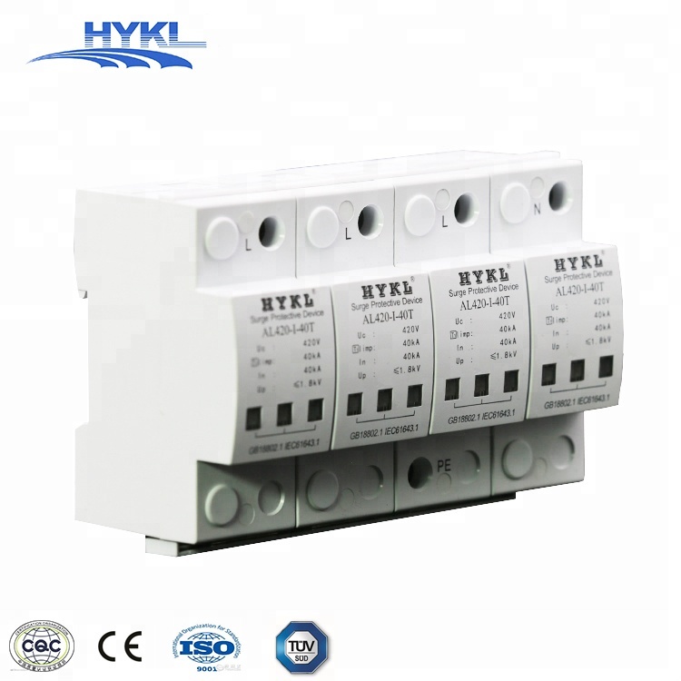 HYKL DC AC Power Supply Surge Arrester Spd 40ka Lighting Surge Protector 4p SPD