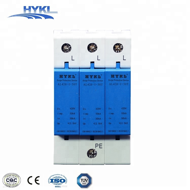 HYKL DC AC Power Supply Surge Arrester Spd 40ka Lighting Surge Protector 4p SPD