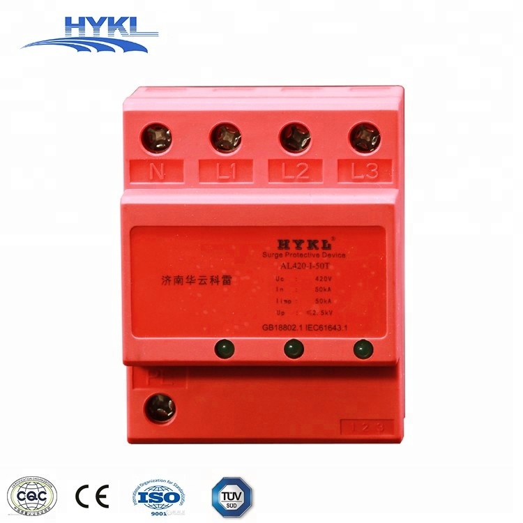 HYKL DC AC Power Supply Surge Arrester Spd 40ka Lighting Surge Protector 4p SPD