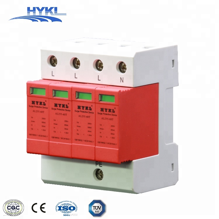 HYKL Type 3/Class D 255Vac In 30KA Imax 60KA 3P+NPE(4P) Surge Protective Device