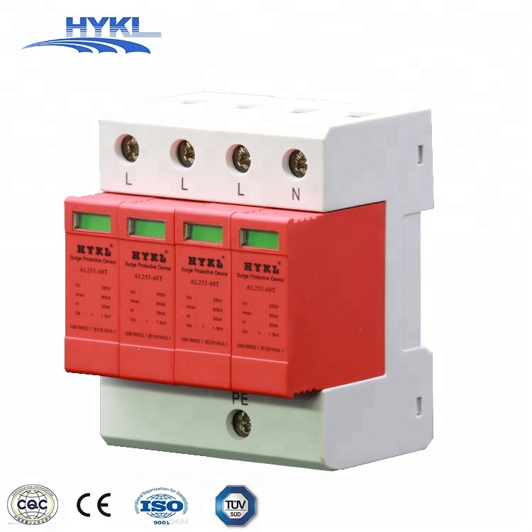 HYKL Type 3/Class D 255Vac In 30KA Imax 60KA 3P+NPE(4P) Surge Protective Device