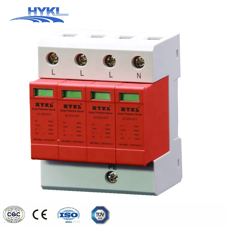 HYKL Outdoor Power 400V 10kA Surge Suppressor 4Pole Surge Protective Device 