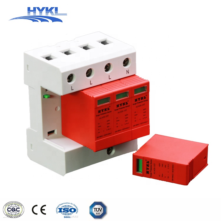 HYKL Outdoor Power 400V 10kA Surge Suppressor 4Pole Surge Protective Device 