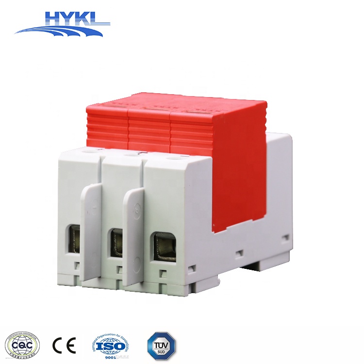 HYKL PV Solar Lightning Surge Suppressor 1500Vdc 30KA 60KA 2P 3 Pole Surge Protective Device SPD